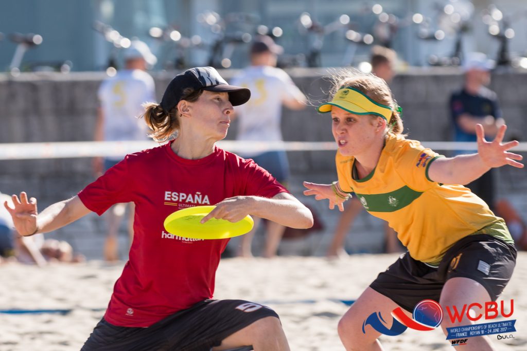 Marta Mampel Arija attempts a throw against an Aussie force. Photo by Tino Tran.