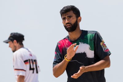 Sahir Jamal after a point for UAE mixed. Photo by Tino Tran.